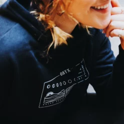 Lunar Phase Cropped Hoodie -Onyx Sales 2023 Black Crop Top 3