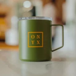Box Logo Camp Cups With Lid (12oz) -Onyx Sales 2023 CC Green Mug 3