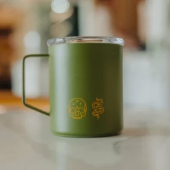 Box Logo Camp Cups With Lid (12oz) -Onyx Sales 2023 CC Green Mug 4