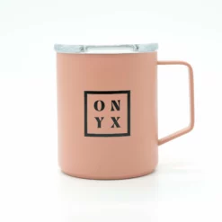 Box Logo Camp Cups With Lid (12oz) -Onyx Sales 2023 CC Peach Mug 1