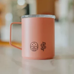 Box Logo Camp Cups With Lid (12oz) -Onyx Sales 2023 CC Peach Mug 4