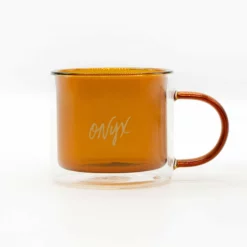 Glass Cursive Mug (Amber)