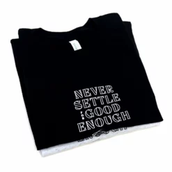 Never Settle Puff Print Tee (Black) -Onyx Sales 2023 NSFGETee black 2